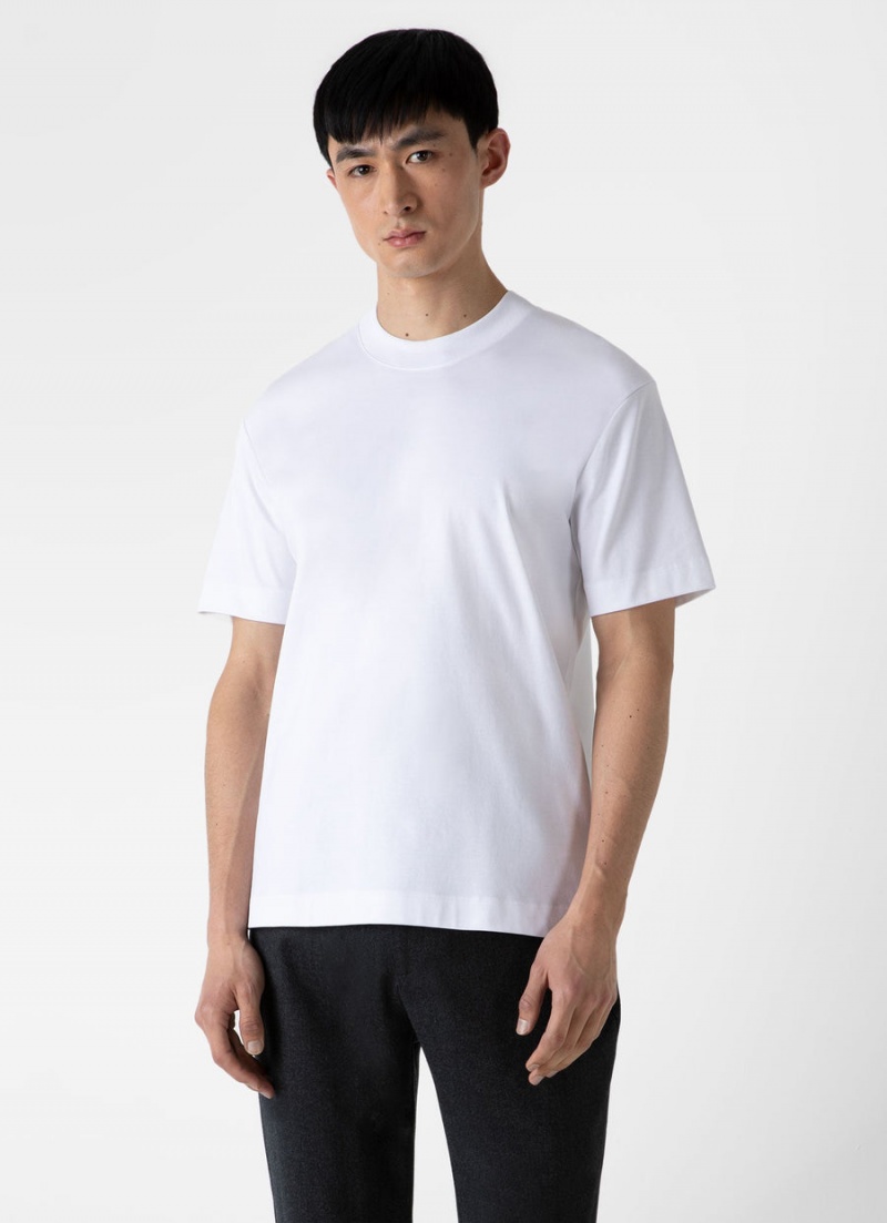 White Sunspel Relaxed Fit Heavyweight T-shirt | 02439-WZTO | USA