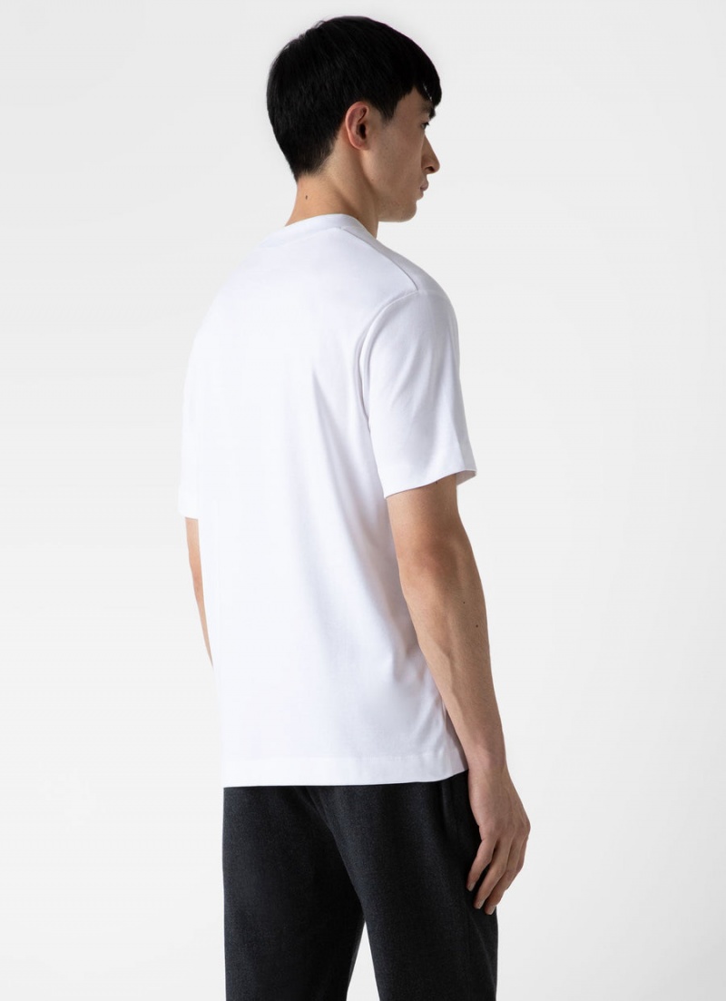 White Sunspel Relaxed Fit Heavyweight T-shirt | 02439-WZTO | USA