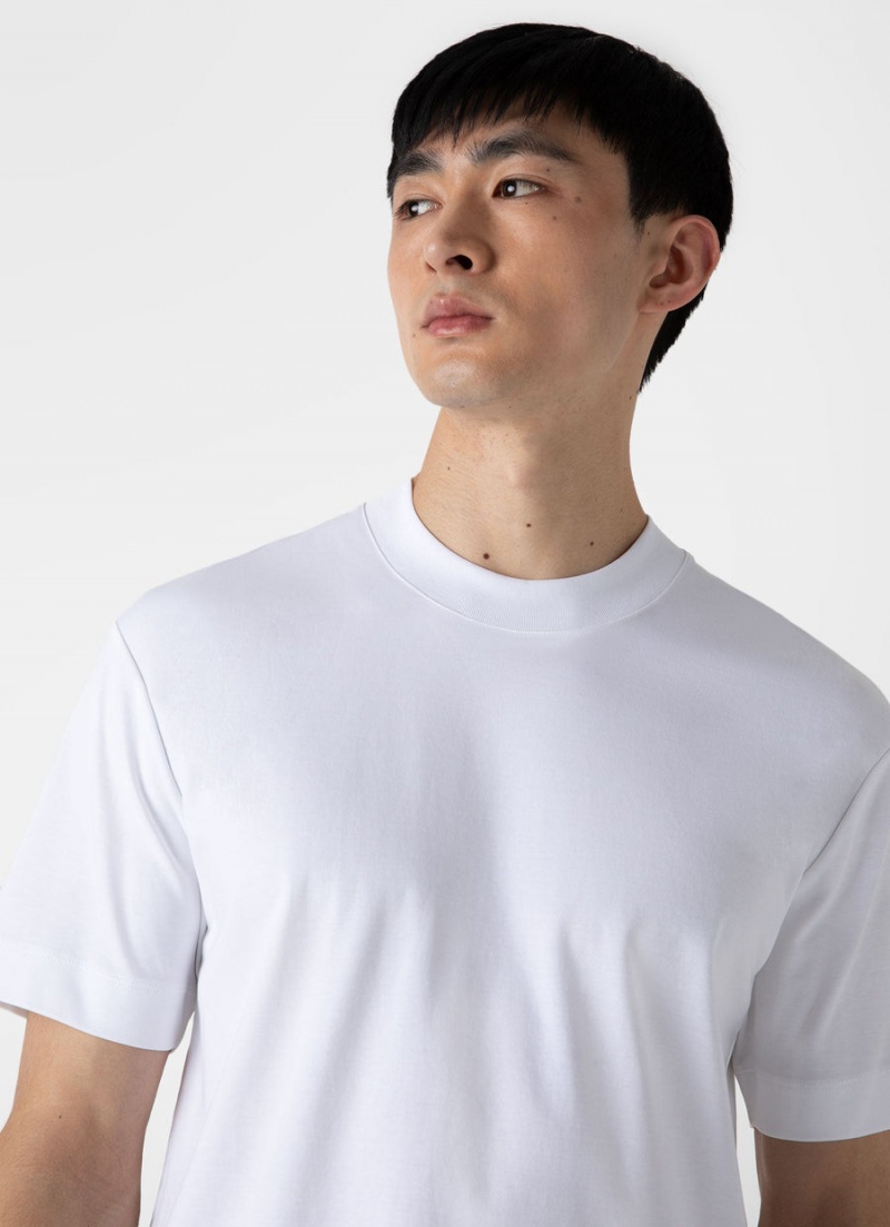 White Sunspel Relaxed Fit Heavyweight T-shirt | 02439-WZTO | USA