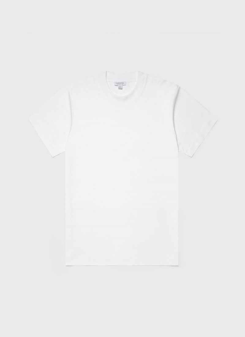 White Sunspel Relaxed Fit Heavyweight T-shirt | 02439-WZTO | USA