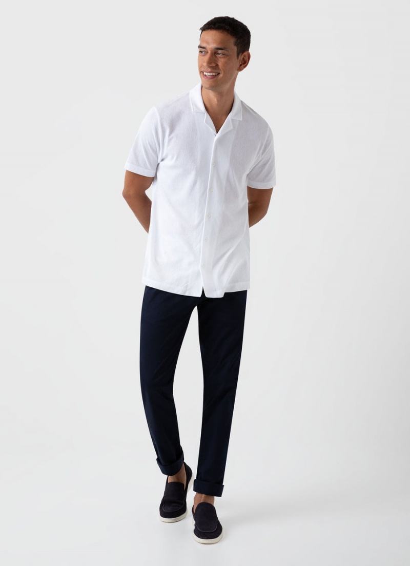 White Sunspel Riviera Camp Collar Shirt | 52879-LJAR | USA