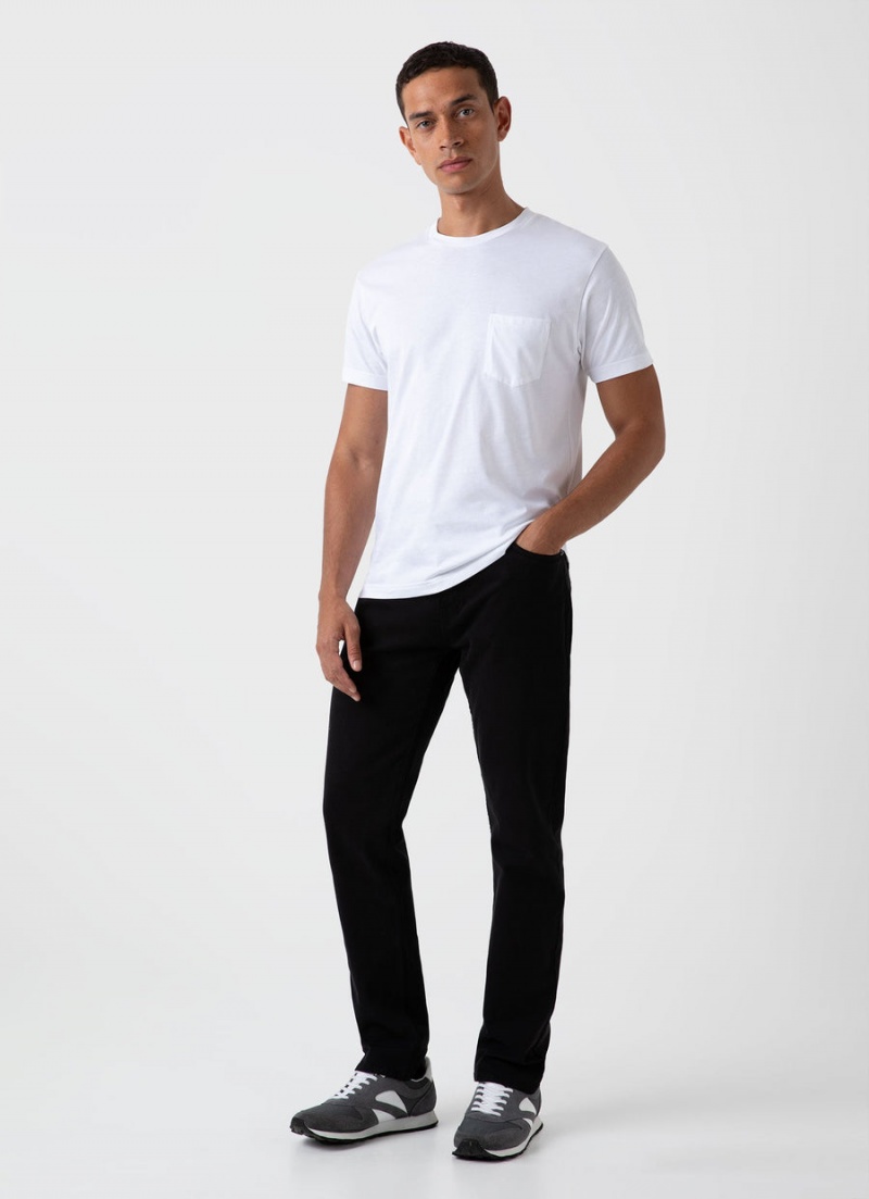 White Sunspel Riviera Midweight Pocket T-shirt | 24179-YATO | USA