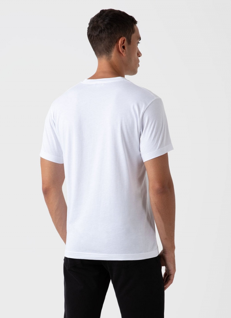 White Sunspel Riviera Midweight Pocket T-shirt | 24179-YATO | USA