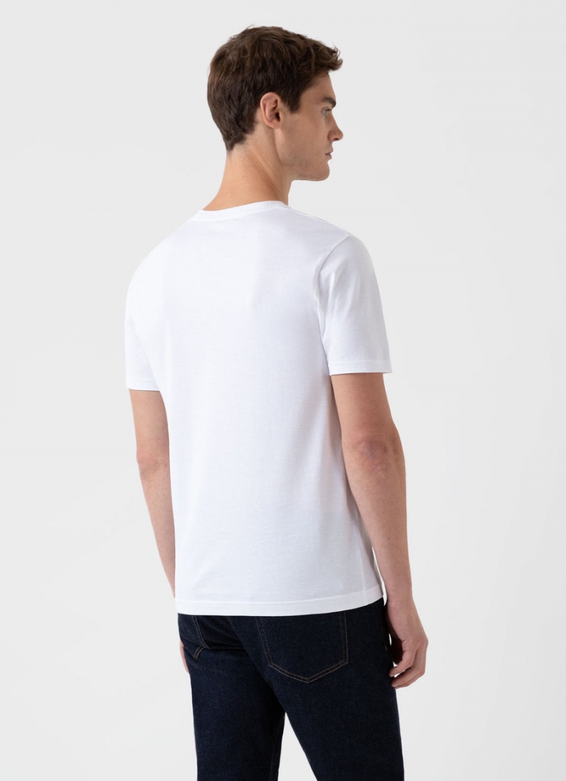 White Sunspel Riviera Midweight T-shirt | 25764-MWYL | USA