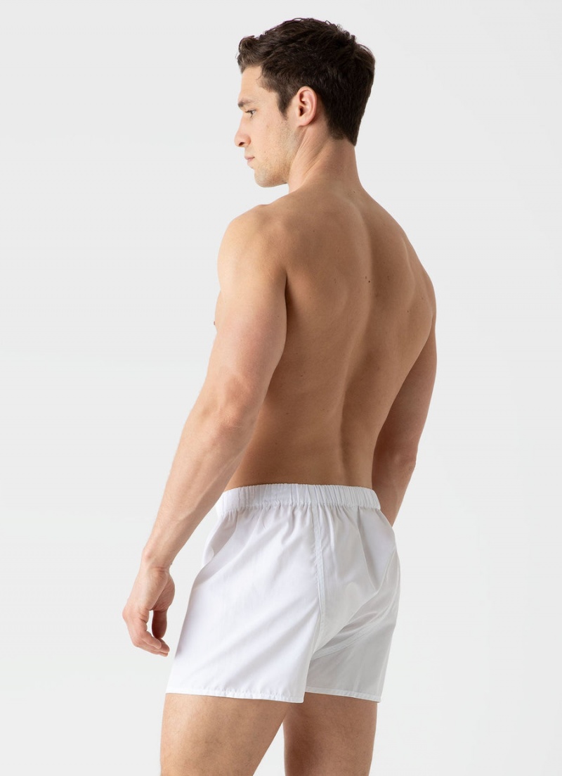 White Sunspel Sea Island Cotton Boxer Shorts | 42618-MCBX | USA