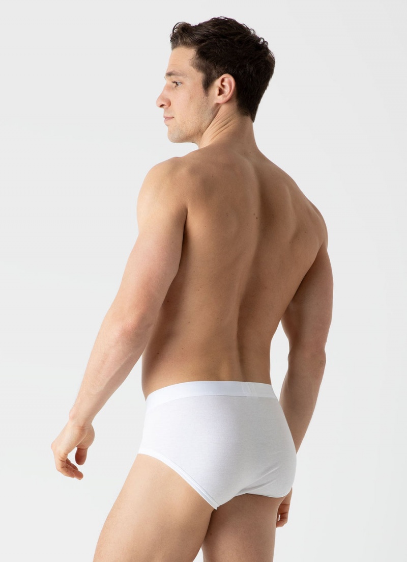 White Sunspel Sea Island Cotton Briefs | 95031-TOHK | USA