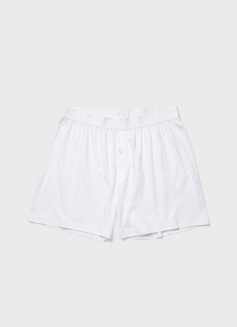 White Sunspel Sea Island Cotton One‑Button Shorts | 75380-CIOF | USA