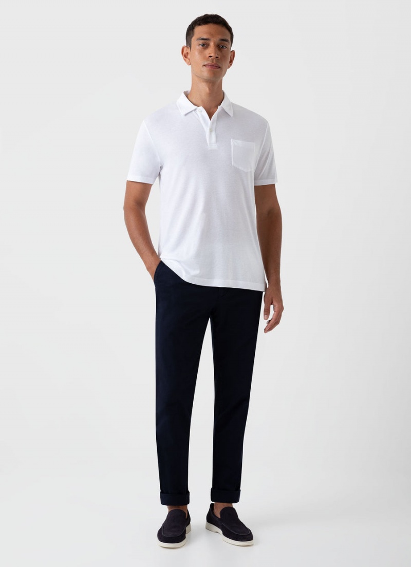 White Sunspel Sea Island Cotton Riviera Polo Shirt | 02679-PCDZ | USA