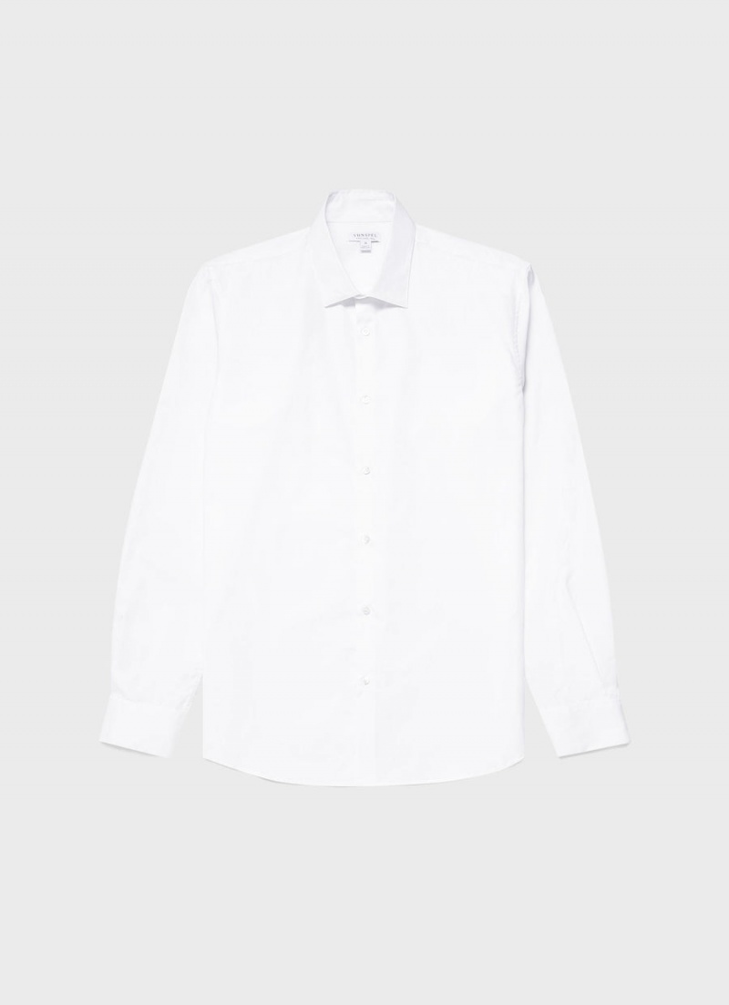 White Sunspel Sea Island Cotton Shirt | 90324-XUSH | USA