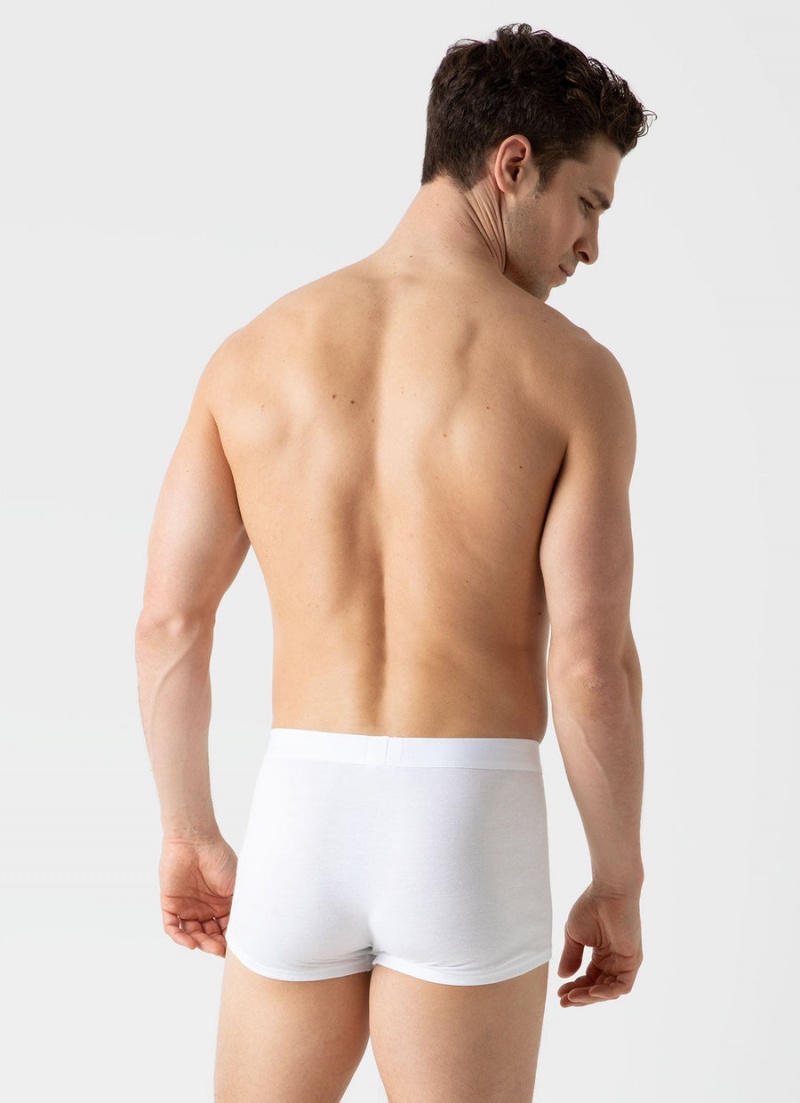 White Sunspel Sea Island Cotton Trunks | 57180-CIZY | USA