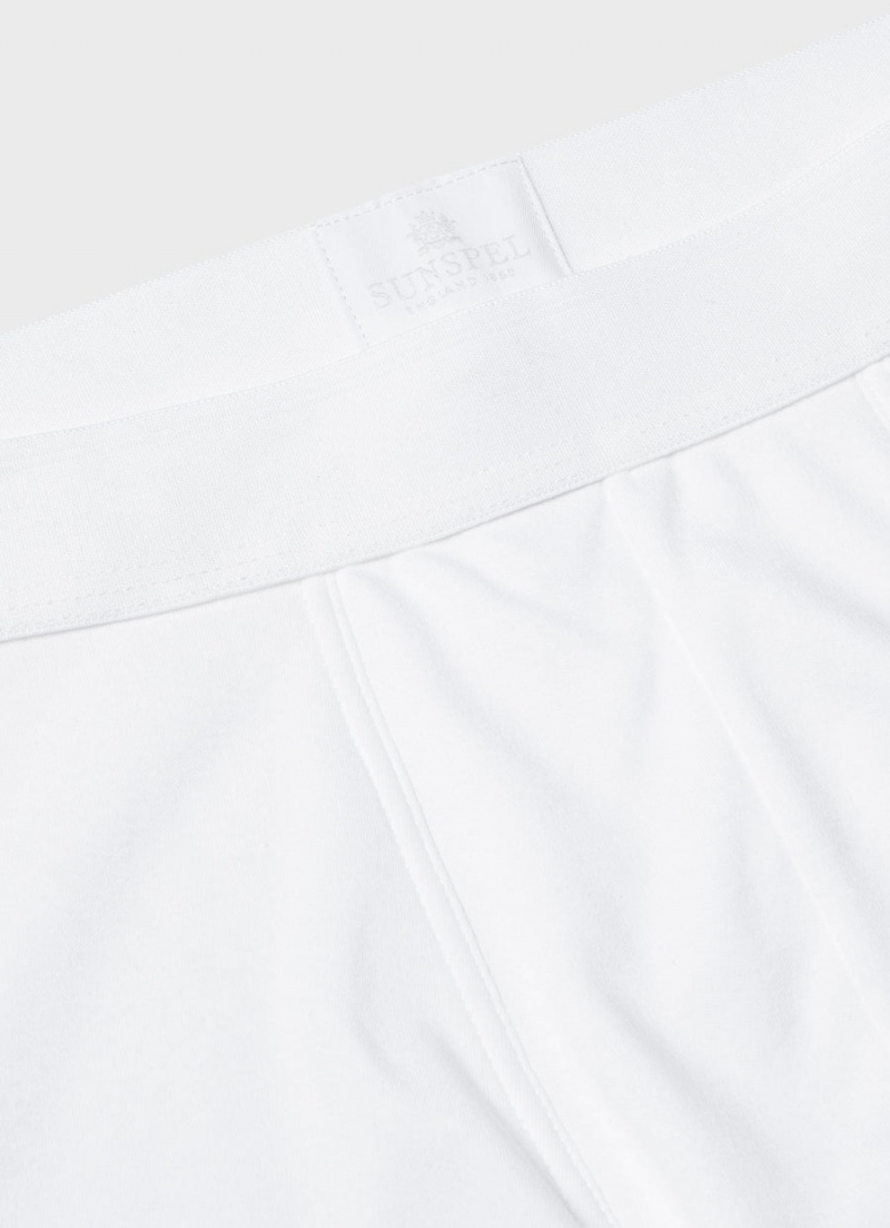 White Sunspel Sea Island Cotton Trunks | 57180-CIZY | USA