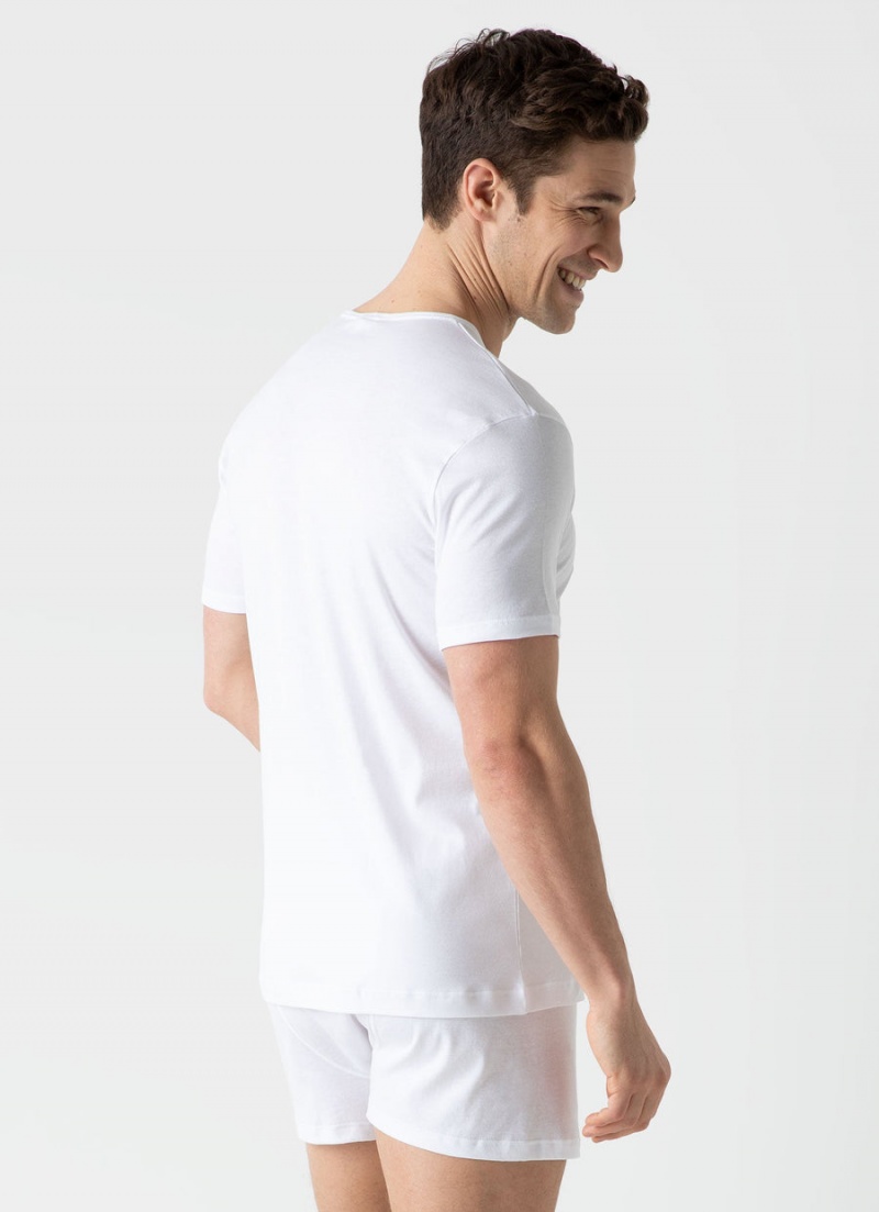 White Sunspel Sea Island Cotton Underwear T-shirt | 43285-PNLH | USA