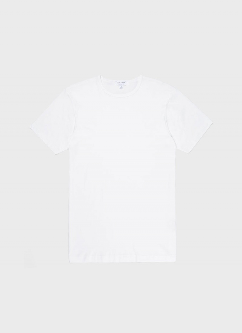 White Sunspel Sea Island Cotton Underwear T-shirt | 43285-PNLH | USA