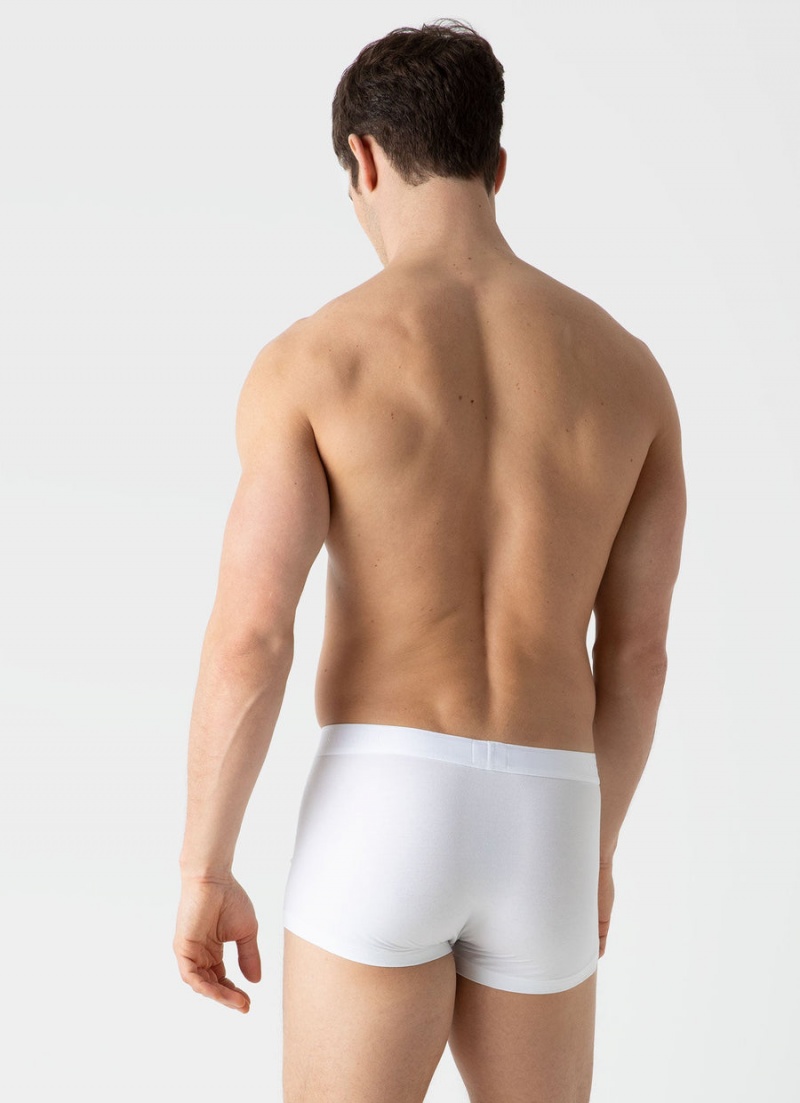 White Sunspel Stretch Cotton Trunks | 95630-VZGP | USA