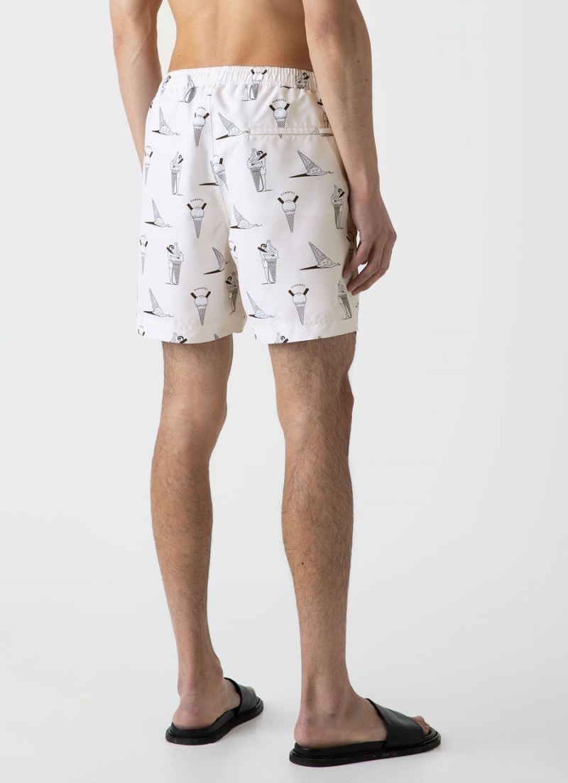 White Sunspel Sunspel x Matt Blease Drawstring Swim Shorts | 81236-PMUF | USA