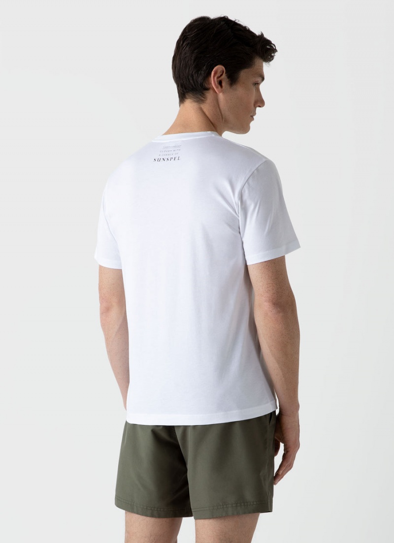 White Sunspel Sunspel x Matt Blease Print T-shirt | 74953-PABW | USA