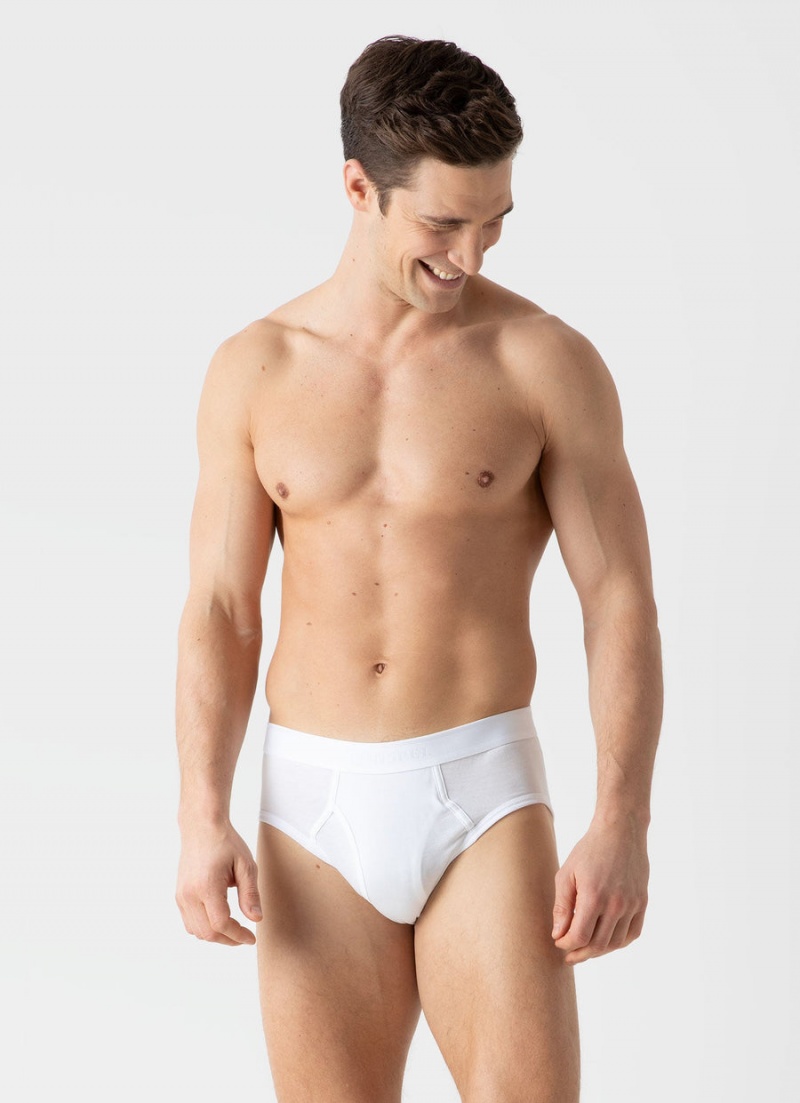 White Sunspel Superfine Cotton Briefs | 51269-TEJI | USA