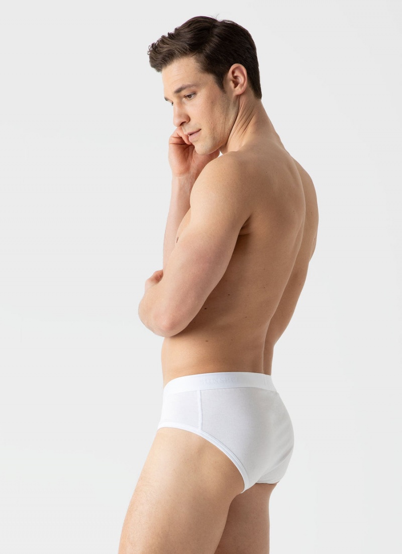 White Sunspel Superfine Cotton Briefs | 51269-TEJI | USA