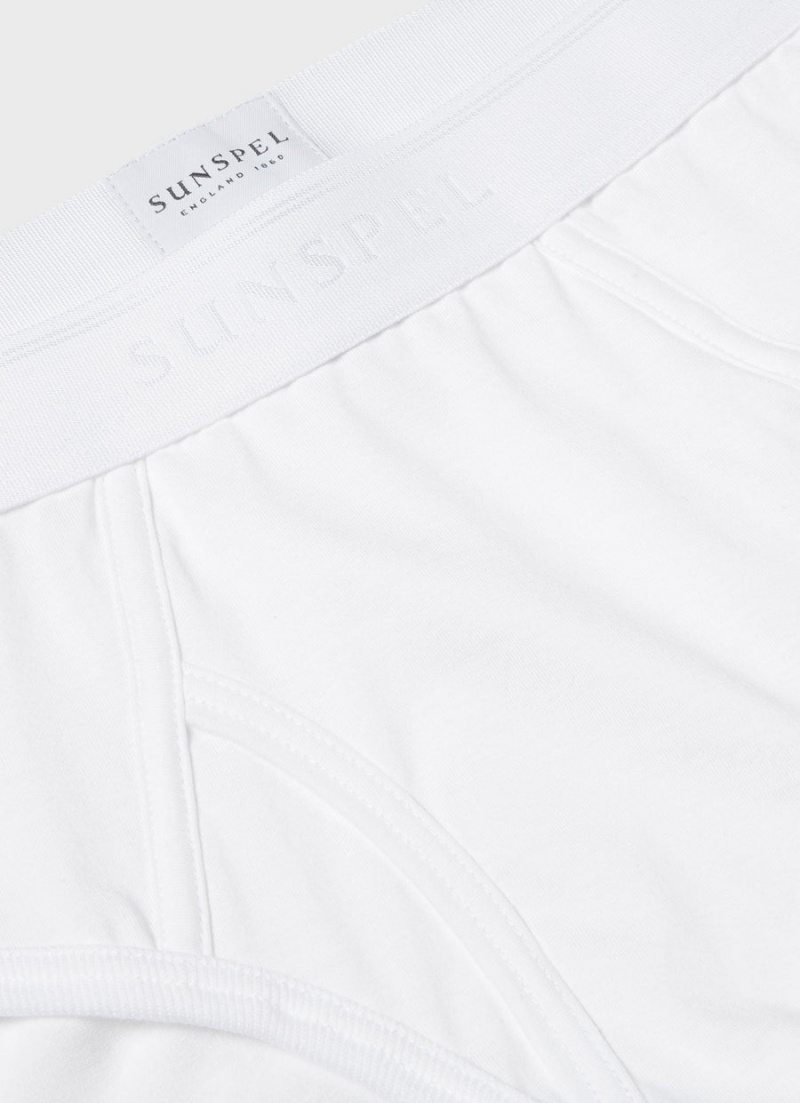 White Sunspel Superfine Cotton Briefs | 51269-TEJI | USA