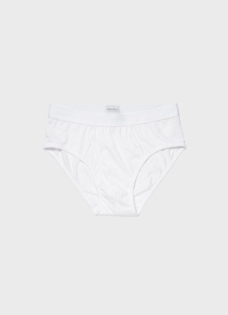 White Sunspel Superfine Cotton Briefs | 51269-TEJI | USA