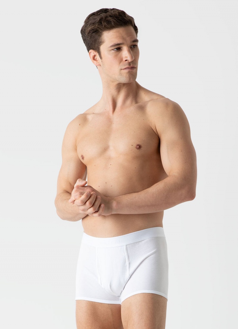 White Sunspel Superfine Cotton Trunks | 76853-DYBQ | USA