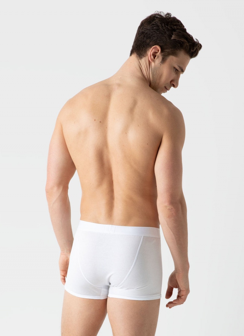 White Sunspel Superfine Cotton Trunks | 76853-DYBQ | USA