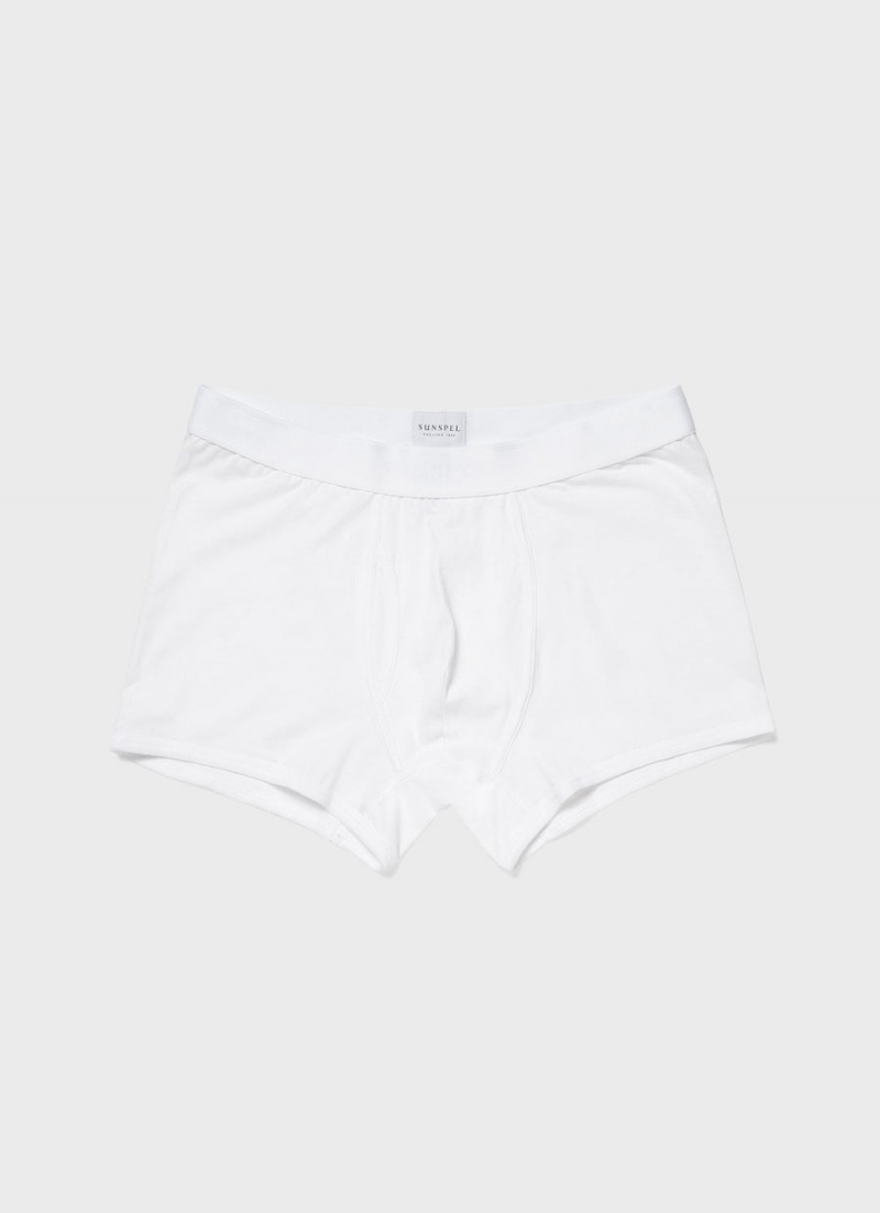 White Sunspel Superfine Cotton Trunks | 76853-DYBQ | USA