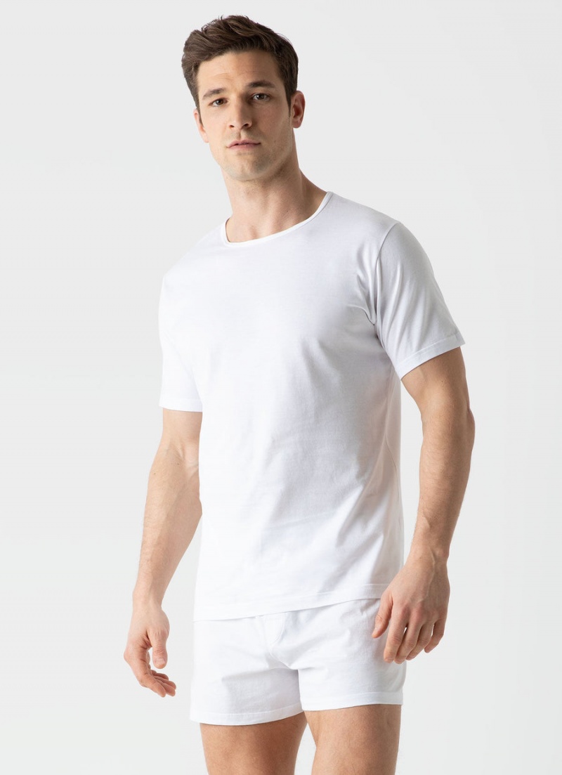 White Sunspel Superfine Cotton Underwear T-shirt | 06841-TZOV | USA