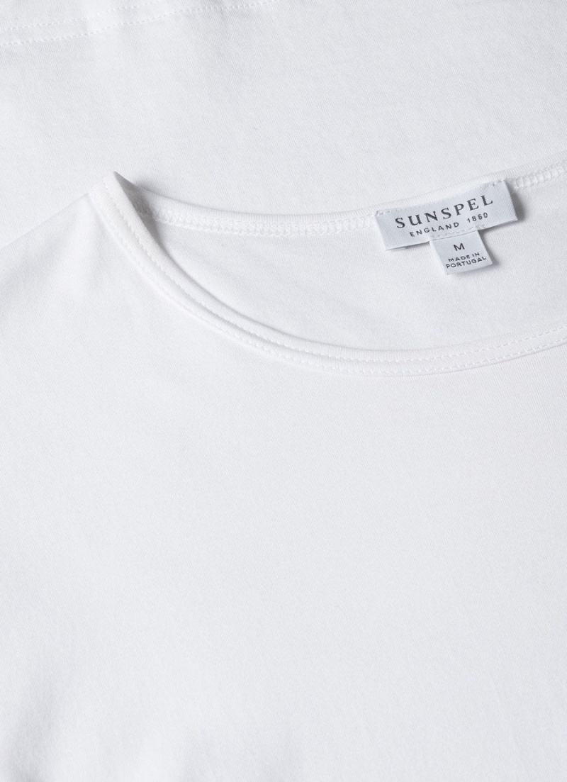 White Sunspel Superfine Cotton Underwear T-shirt | 06841-TZOV | USA