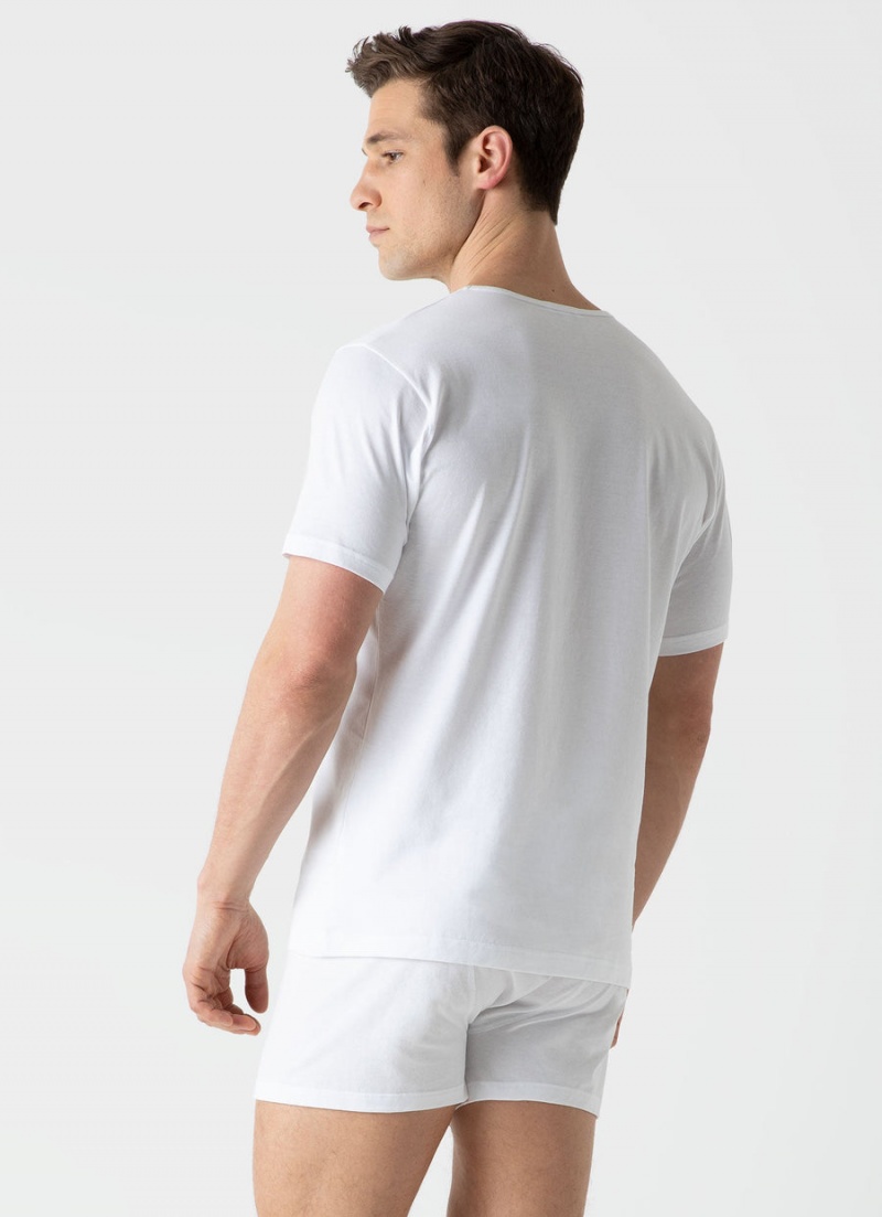 White Sunspel Superfine Cotton Underwear T-shirt | 06841-TZOV | USA