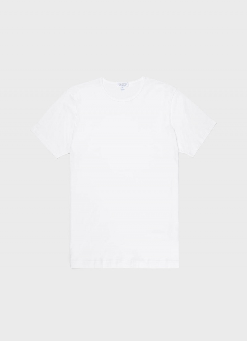 White Sunspel Superfine Cotton Underwear T-shirt | 06841-TZOV | USA