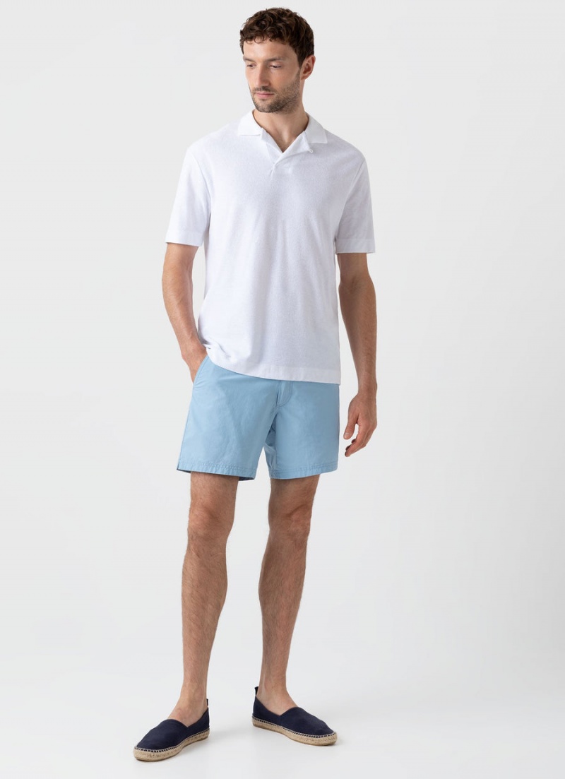 White Sunspel Towelling Polo Shirt | 01632-HIJL | USA